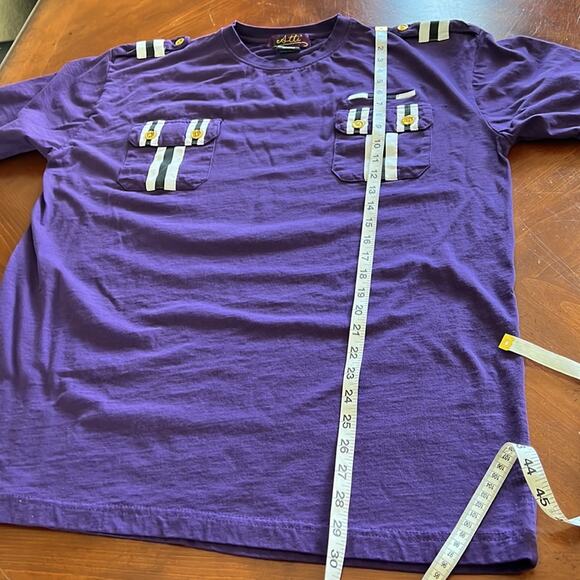 Atti Mens Purple Knit Shirt with Pockets and Epaulettes - Picture 10 of 10